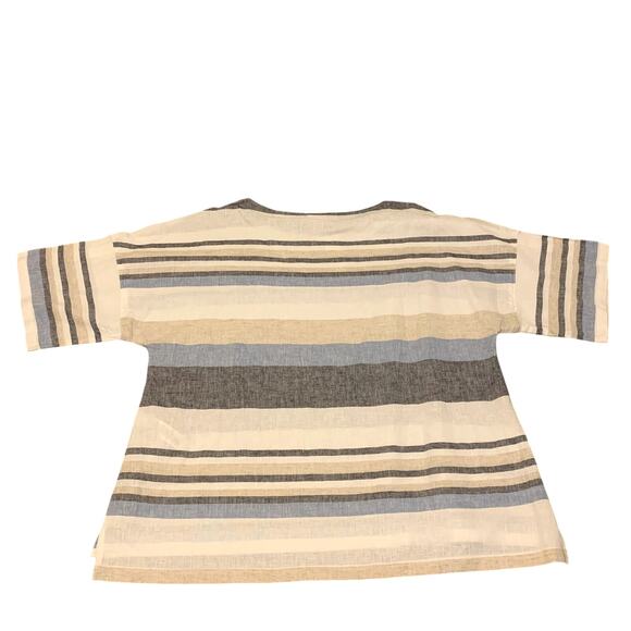 Chico's Linen Blend Popover Top and Linen Pull On Ankle Pant Set Size 12 - Picture 3 of 15